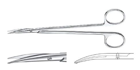 Морс ножиці для нерву гострі/гострі вигнуті 175 мм